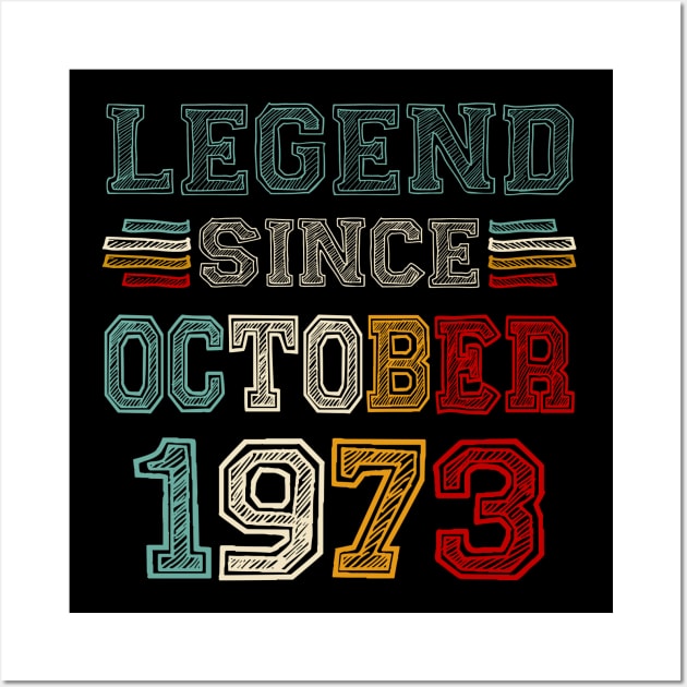 50 Years Old Legend Since October 1973 50th Birthday Wall Art by Gearlds Leonia